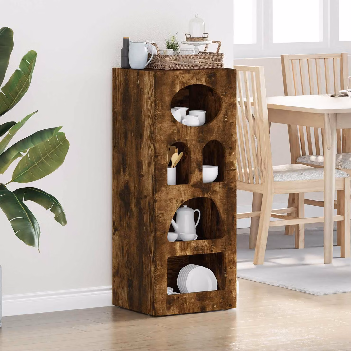 Credenza moderna vidaXL ELST in rovere fumé marrone L 40 cm, P 35 cm, H 100,5 cm