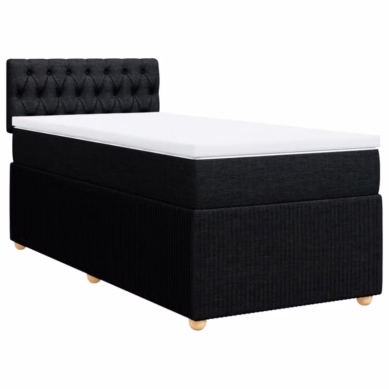 Giroletto a Molle con Materasso Nero 80x200 cm inTessuto