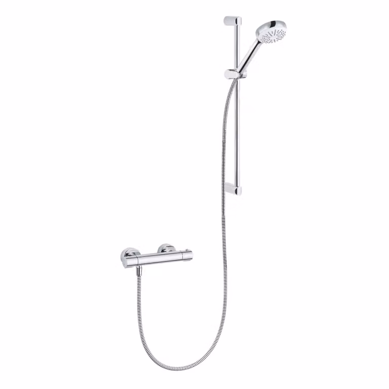 KLUDI LOGO Shower Duo Set de douchettes, avec barre murale 600mm, HotStop, chrome, 6857505-00, 6857505-00