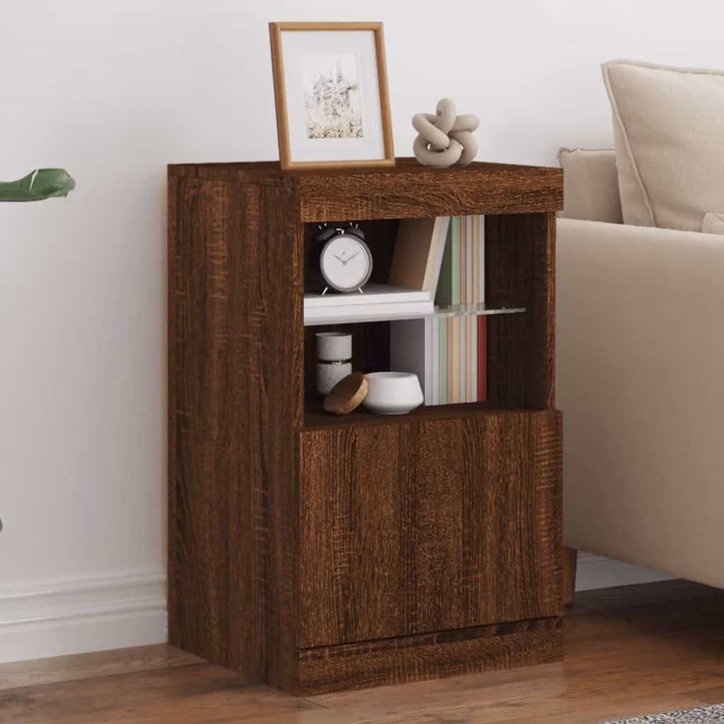 Credenza moderna vidaXL con luci LED in legno marrone L: 41 cm, P: 37 cm, H: 67 cm