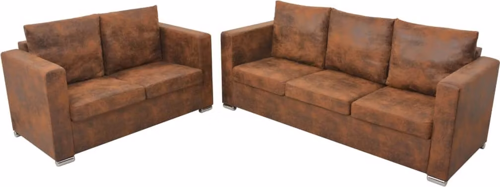 Maison Exclusive - Set Divani 2 pz in Pelle Scamosciata Artificiale