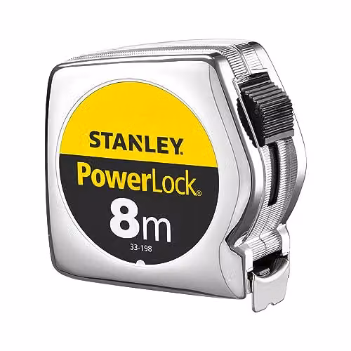 STANLEY 0-33-198 Flessometro Powerlock, 8 m x 25 mm, Pieno