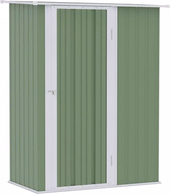 Capanno da giardino Capanno da giardino con porta Esterno acciaio verde 142 x 84 x 189 cm