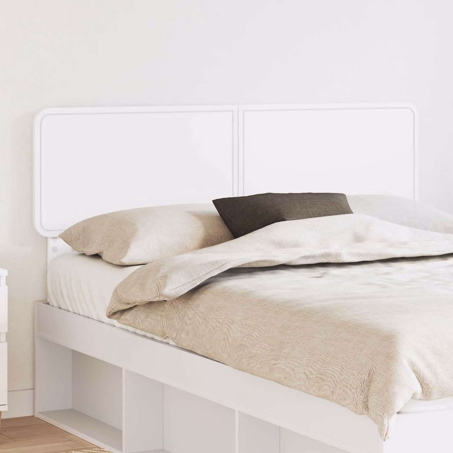Testiera per letto minimalista vidaXL in legno ingegnerizzato bianco