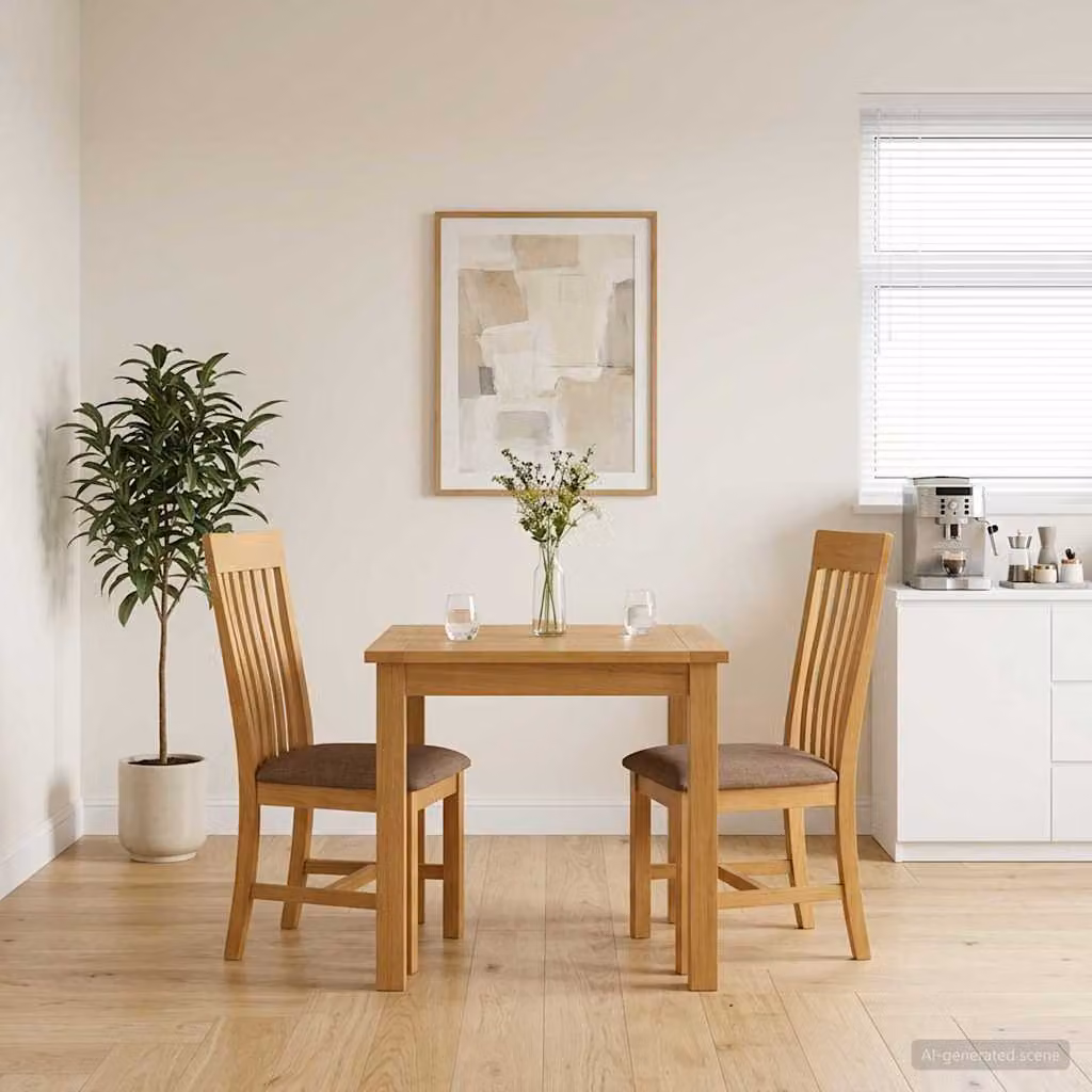 Set di 2 sedie da pranzo moderne vidaXL in legno di quercia massello grigio e marrone