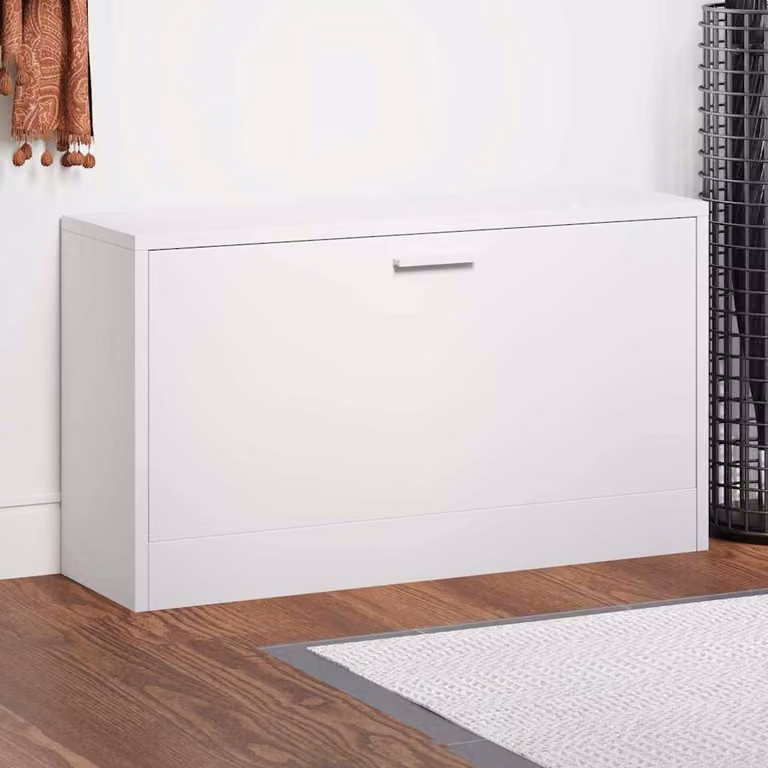 Panca Scarpiera vidaXL Bianco Lucido L: 80 cm, P: 24 cm, H: 45 cm
