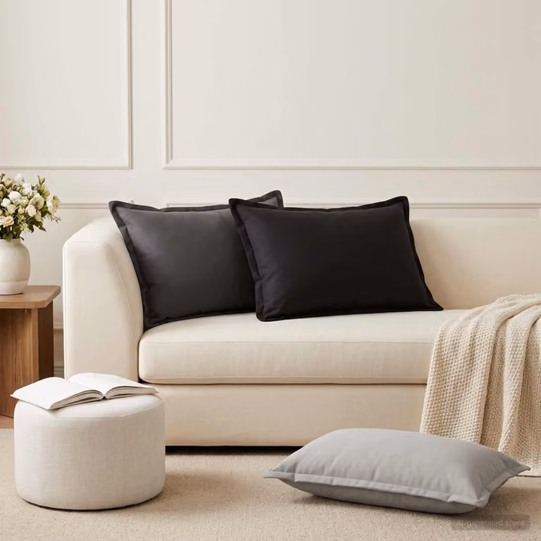 vidaXL Cuscino con cuscino HOUTEN 2 pz Grigio Poliestere