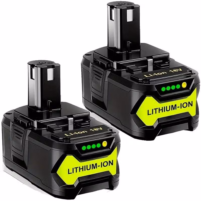 Batterie al litio, 18V, capacità 8000mAh, RYOBI 18V 8.0Ah, confezione da 2, modello 18V-e