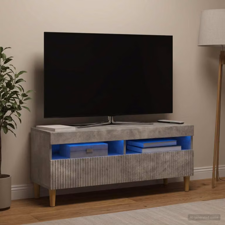 Mobile TV LED vidaXL ARNHEM Grigio Cemento L/P/H: 100 x 35 x 43 cm