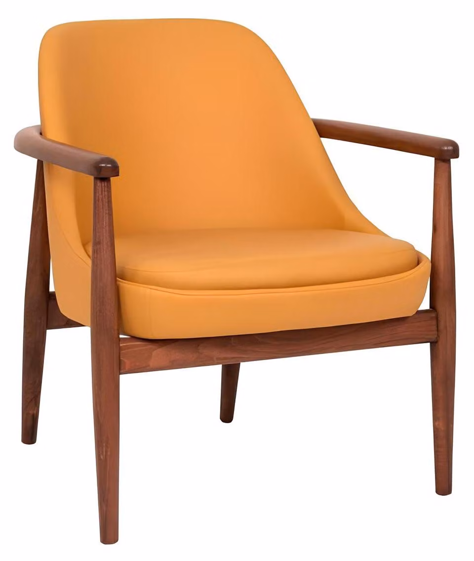 Designer Gelb Polster Stuhl Esszimmerstühle Holzgestell Einsitzer