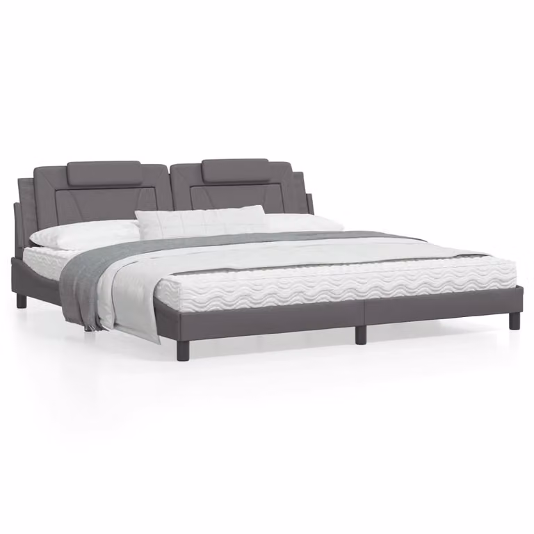 Maison Exclusive - Letto "Viana" con materasso grigio 200x200 cm in ecopelle