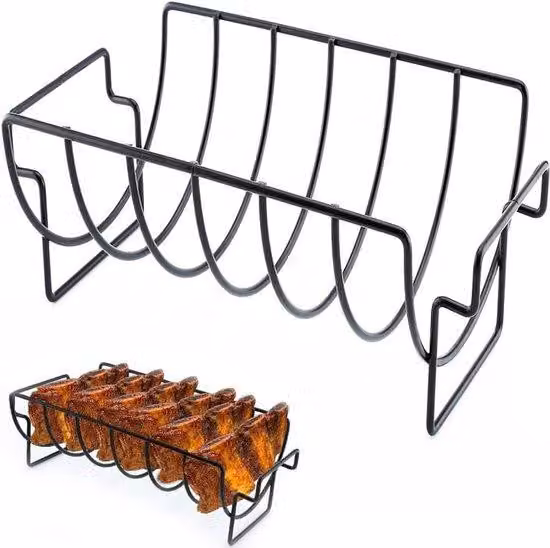 Supporto per griglia in acciaio inossidabile resistente ai fornelli a gas per 6 costolette - 35 x 20 x 115 cm