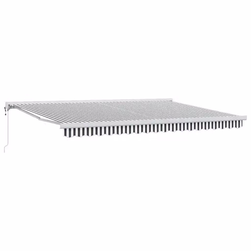 Tenda retrattile da parete vidaxl con bracci pieghevoli in alluminio e tessuto in poliestere, colore antracite e bianco, L: 4,5 m x P: 3 m – 2