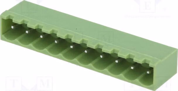 5 listelli di fissaggio disattivabili, per percorsi rettilinei: 10. Contatti: 5 mm. THT XY2500V-B(5.0)-10P