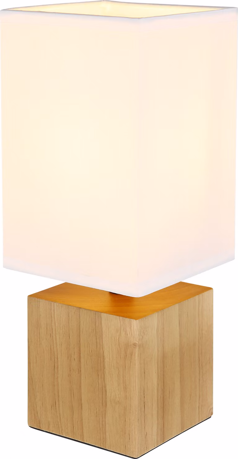Globo Lighting lampada da tavolo in legno colore naturale, 1x E27