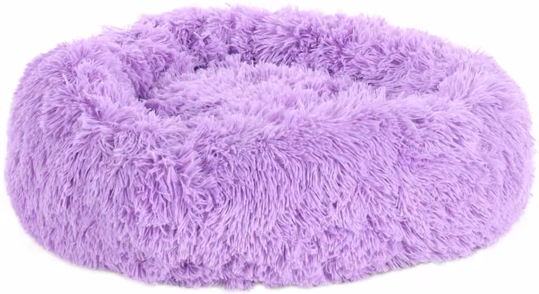 Cuccia rotonda ultra-morbida per cani e gatti, diametro circa 50 cm, colore lilla