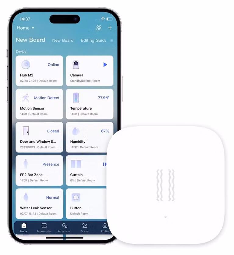 Sensore di vibrazioni Zigbee - Richiede hub - Rilevamento movimenti e inclinazione - Smart home