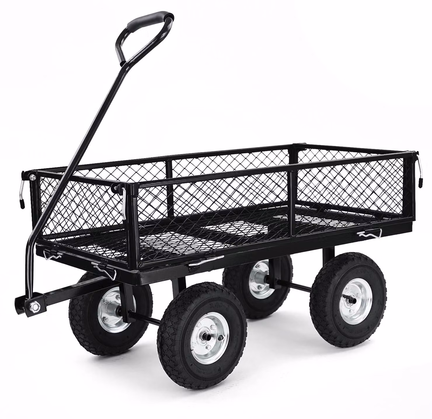 Carrello da trasporto, carrello da giardino, carrello pieghevole, carrello manuale, portata 250 kg, colore nero