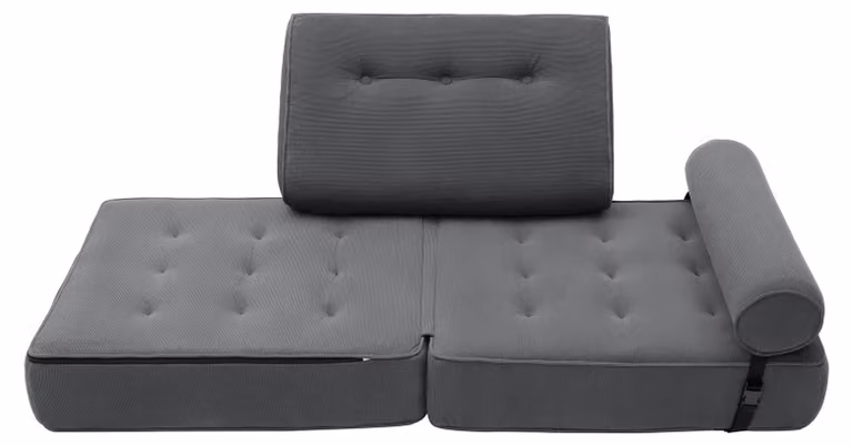 Divano letto - Divano trasformabile - Divano letto a scomparsa - Poltrona letto - Divano - Grigio scuro - Dimensioni compatte