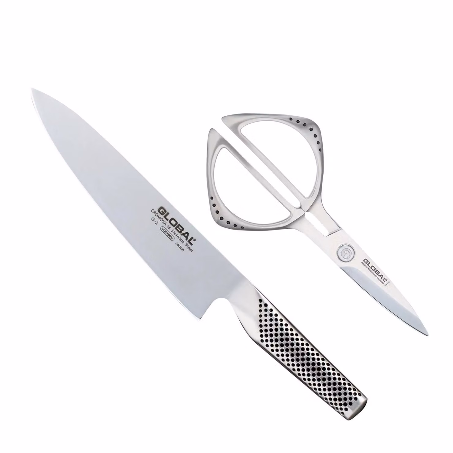 Set coltello da cuoco e forbici da cucina di Global