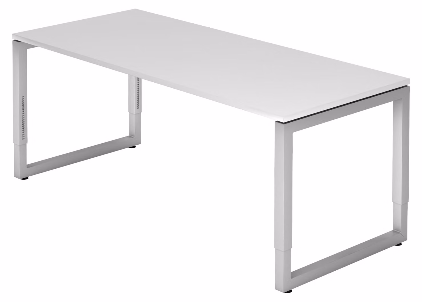 bümö Scrivania Serie-R - Decorazione: bianco, struttura: argento, dimensioni: 180 x 80 cm
