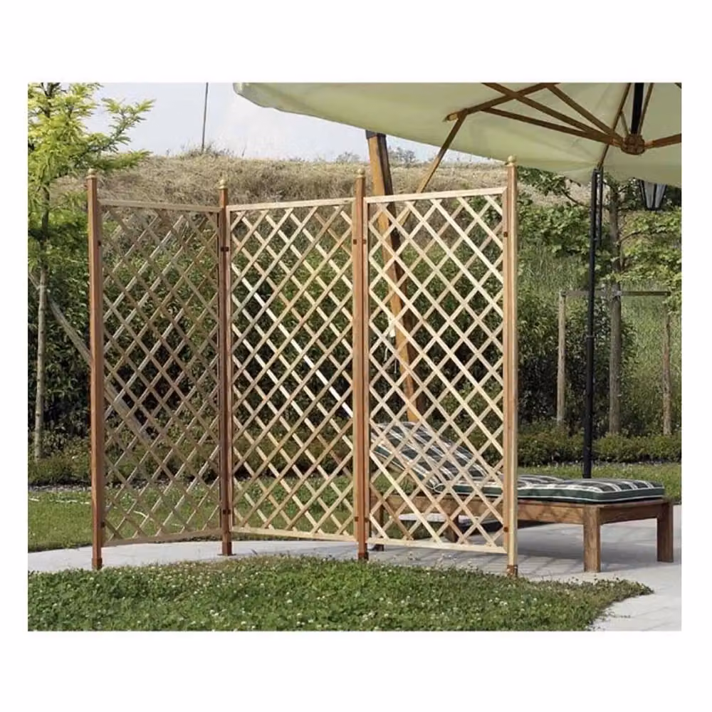 Multipack 5 pezzi di paravent Verdemax in legno colore marrone L: 90 cm, H: 180 cm – 2