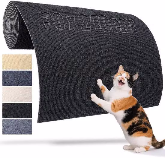 Krabmat 240 x 30 cm nero - Piattaforme per gatti fai da te