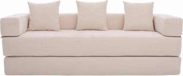 Divano modulare in chenille morbido con tasche laterali e base antiscivolo, 198x79x60 cm, color grigio