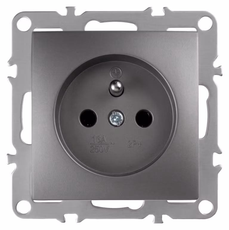 Presa Singola Con Messa A Terra Toolight Jnh001-G Grey