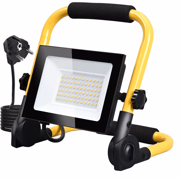 Lampada da lavoro a LED da 50W, 6000K, 4250 lumen, grado di protezione IP66 (resistente all'acqua), con stativo