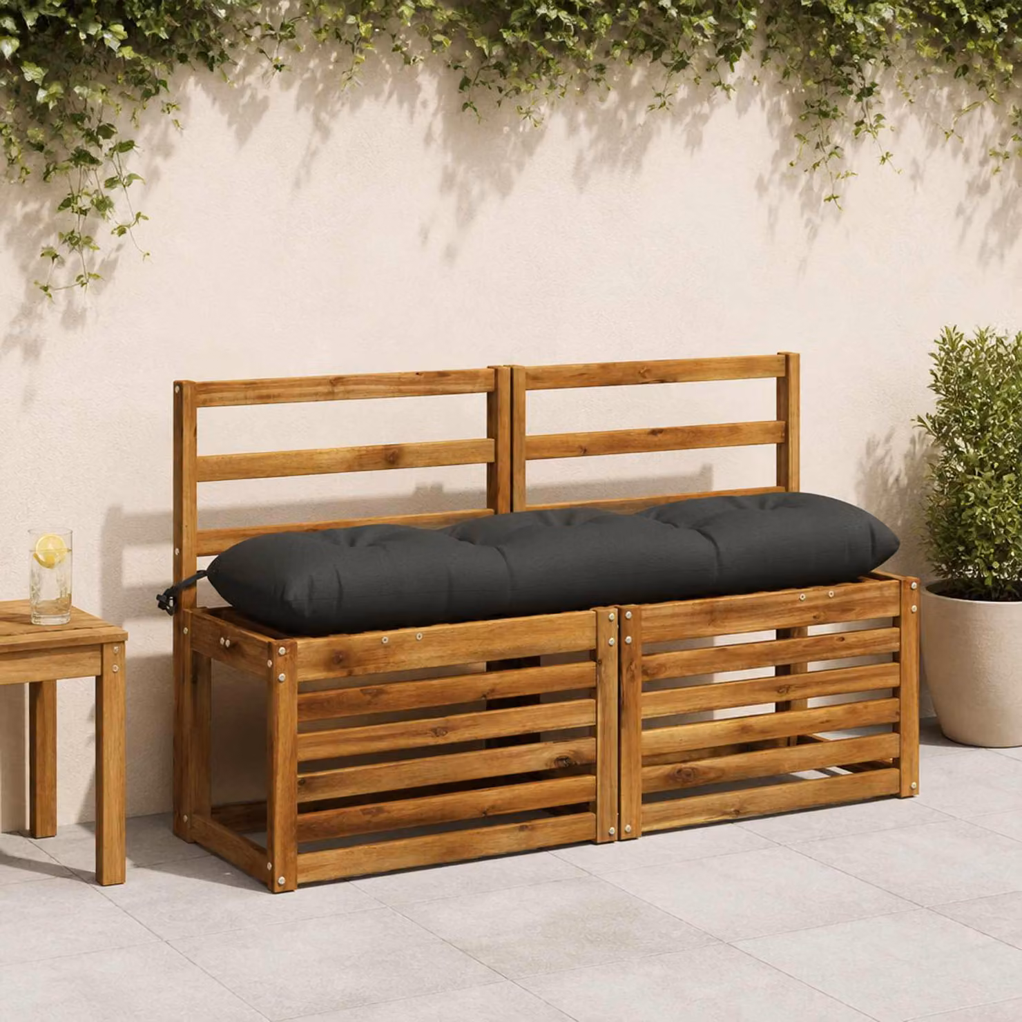 Cuscino per panchina vidaXL VIANEN in poliestere con rivestimento lavabile e resistente ai raggi UV, colore antracite