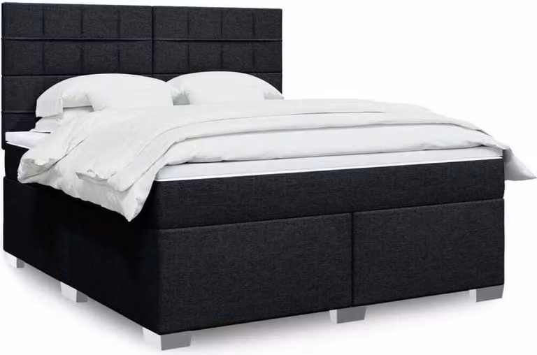 Maison Exclusive - Giroletto a Molle con Materasso Nero 180x200 cm in Tessuto