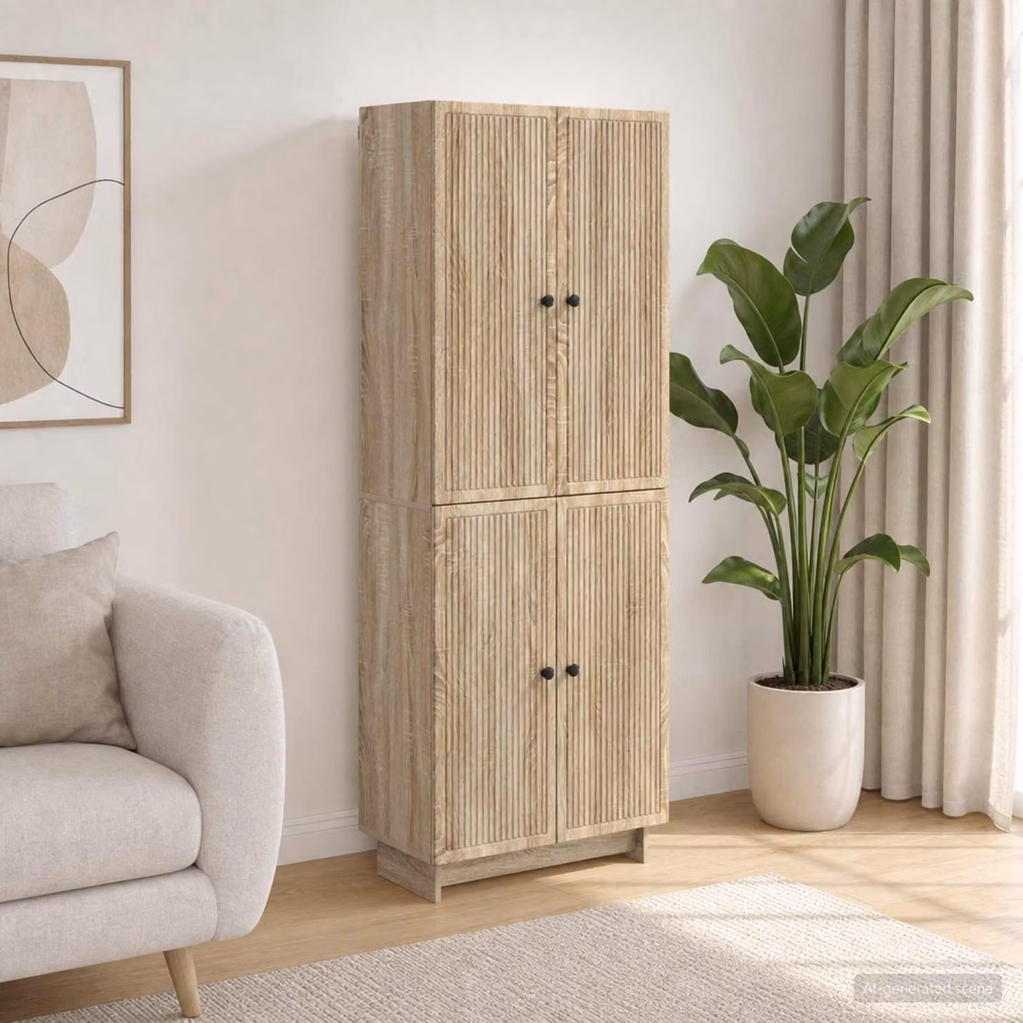 Set di 2 armadi moderni vidaXL in legno ingegnerizzato color rovere, da appendere al muro