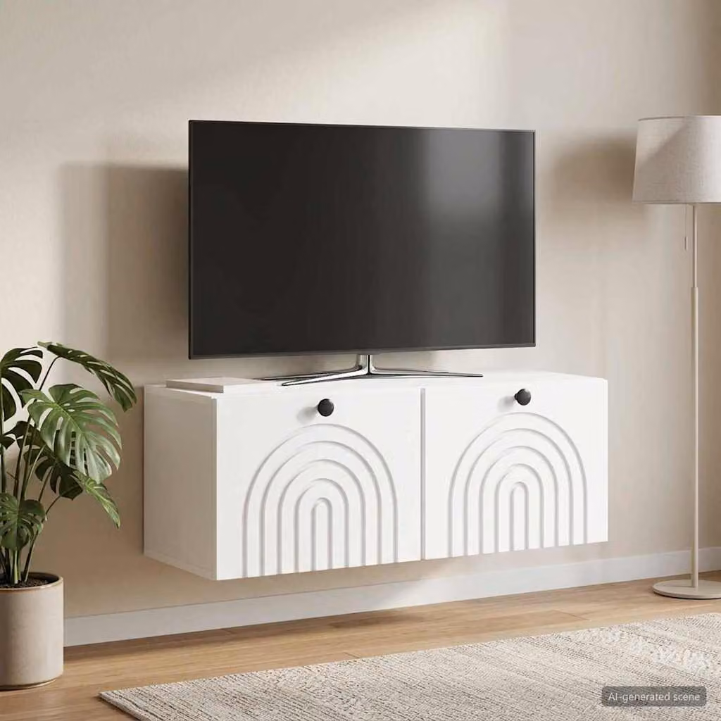 vidaXL Mobile Porta TV da Muro Bianco Moderno L: 78,5 cm, P: 31 cm, H: 30 cm