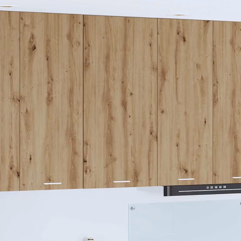 Armadio pensile da cucina moderno vidaXL in legno e MDF, Bianco e Rovere, L 50 cm x P 31 cm x H 100 cm