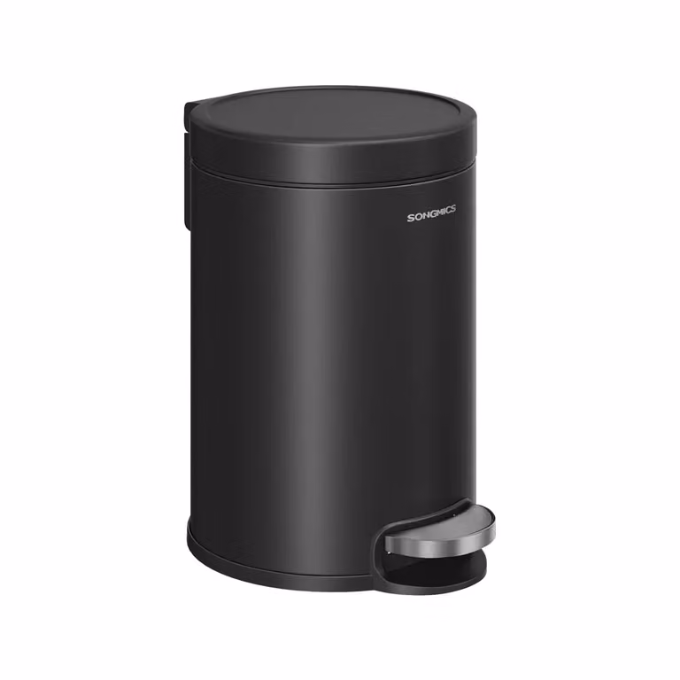 Pattumiera da bagno a pedale con chiusura silenziosa, Nero Inchiostro / 3L