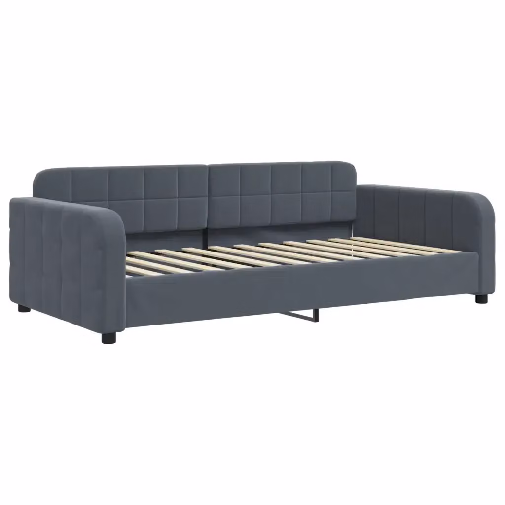 Letto moderno vidaXL in velluto grigio per camera da letto o soggiorno – 2