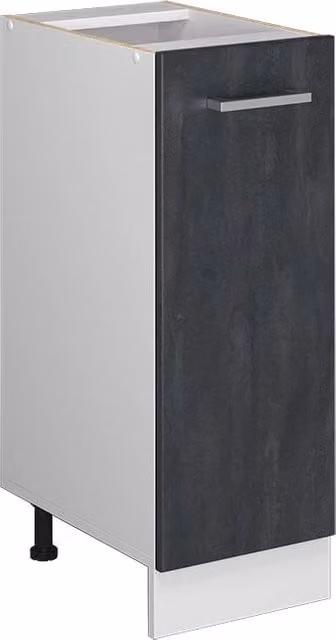Armadio dispensa da cucina Vicco R-Line con ante a battente, nero/bianco/grigio, L: 30 cm, H: 81,6 cm, P: 46 cm – 1