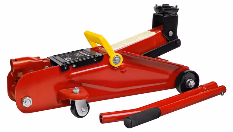 Carrello elevatore idraulico, portata 2 tonnellate, mobile, colore rosso, in plastica