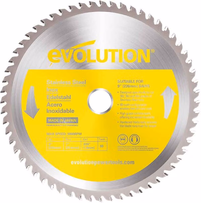 Troncatrice Evolution 230 mm / 60 denti TCT Widia in acciaio inox