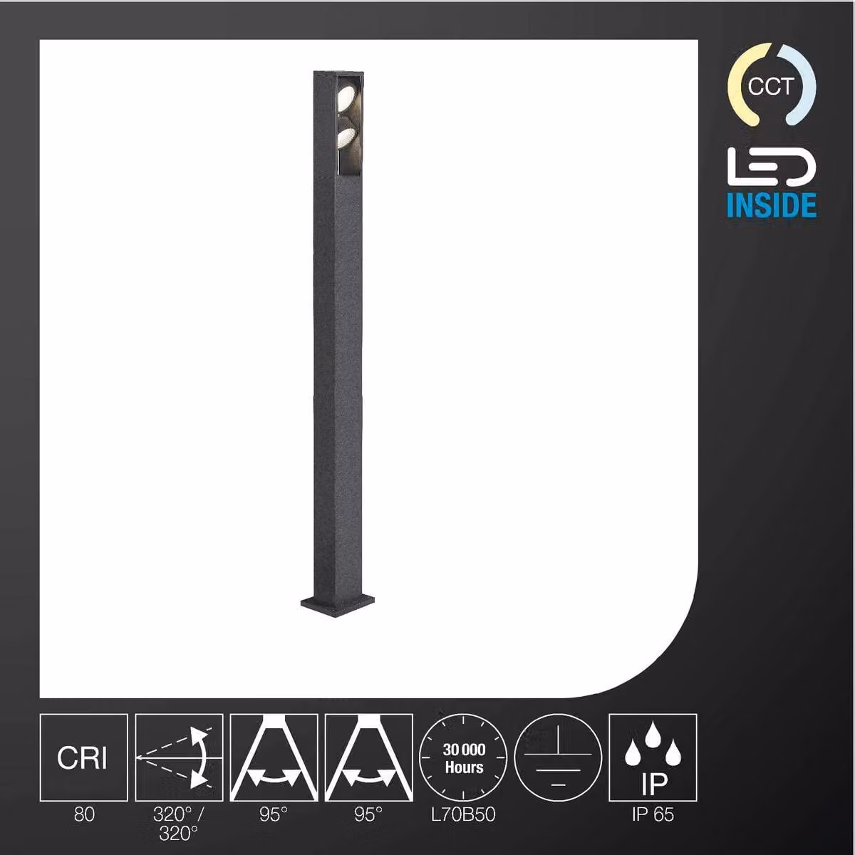 SLV Eskina Luce di dissuasione a doppio LED Telaio IP65