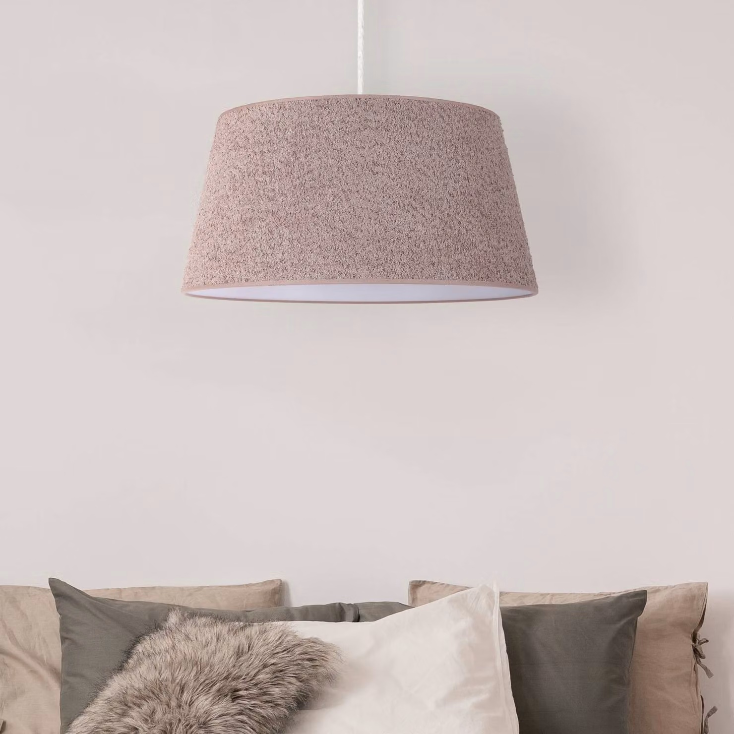 Lampada a sospensione Boucle Duolla, dimmerabile, Marrone / Ruggine, Soggiorno / Sala da pranzo, Tessuto / Stoffa / Seta, Lampada a sospensione