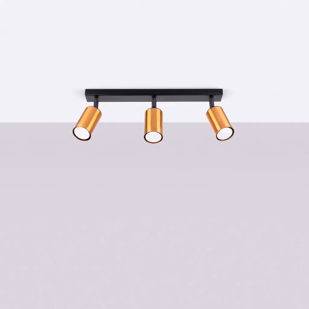 Lampada da soffitto moderna WINX di Sollux Lighting in metallo nero e rame con tecnologia LED e attacco GU10 – 2