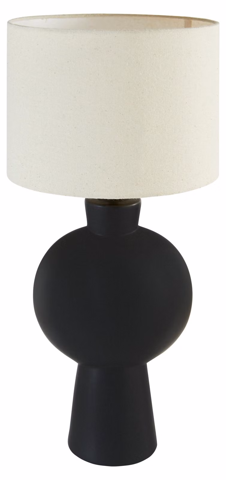 Lampada da tavolo Yulia 59 cm in Vetroceramica nera con paralume bianco