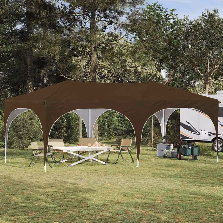 Maison Exclusive - Tenda pop-up per feste, dimensioni 575 x 288 x 245 cm, tessuto Oxford color tortora