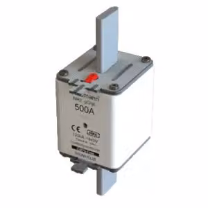 Inserto fusibile Eaton, bassa tensione, 500 A, CA 440 V, 120 kA, NH2, gL/gG, IEC, doppio indicatore di stato, linguetta di presa sotto tensione 500NHG2B