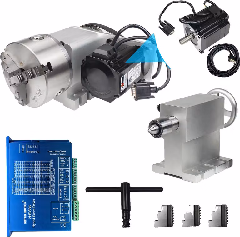 Asse di tornitura CNC, 3 mandrini, compatibile con servomotori, set
