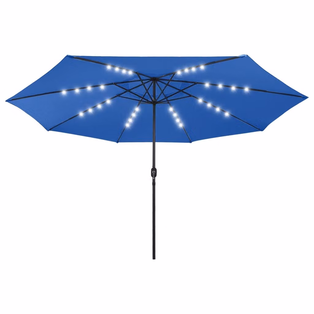 Ombrellone da Giardino con Luci LED 400 cm Azzurro