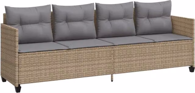 Lettino Prendisole | Sdraio da giardino | Lettino da sole con Cuscini Beige?in Polyrattan