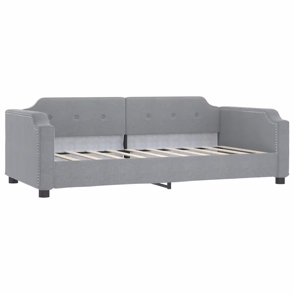 Letto da giorno moderno vidaXL in tessuto grigio con struttura in legno e metallo – 2